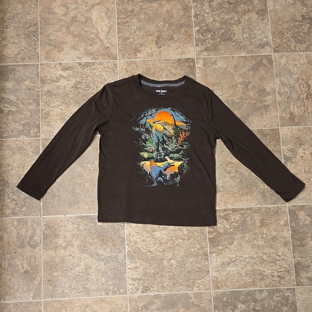 Kids Black Graphic Long Sleeve Shirt